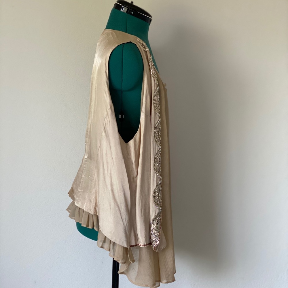 IMAN Beige Golden Vest Jacket  size 1X - Picture 8 of 10
